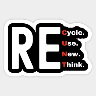 Recycle Reuse Renew Rethink Sticker